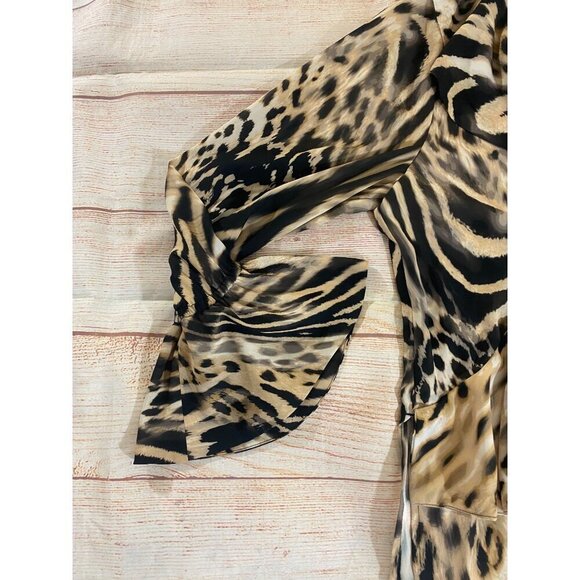 Chico's Black Label Women's Animal Print Long Sleeve Blouse - Large - Picture 2 of 9